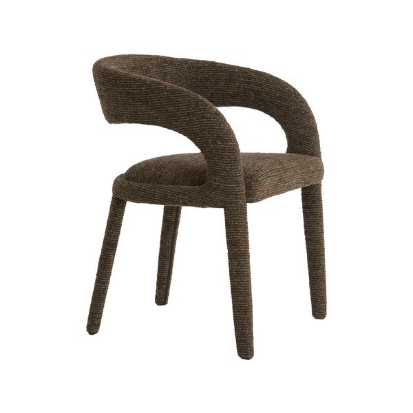 Sedia da pranzo marrone scuro imbottito con braccioli Kyran – Light & Living