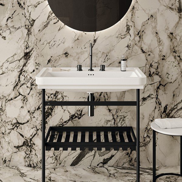 Scaffale in metallo nero da sotto il lavabo 76x82 cm Conca - Ideal Standard-image-1