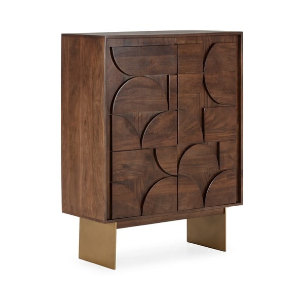 Armadietto marrone in mango massiccio 90x120x40 cm Trisha – MOME-image-2