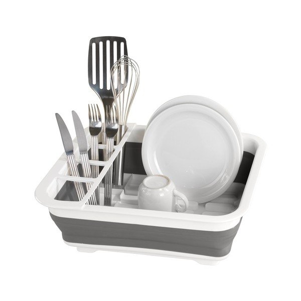 Scolapiatti pieghevole bianco e grigio Rack - Wenko-image-3