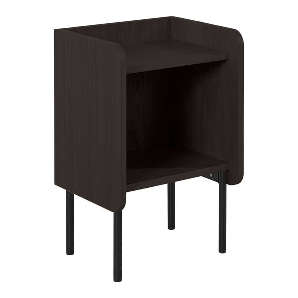 Comodino nero in rovere con ripiani Wrap - Bonami Selection-image-2