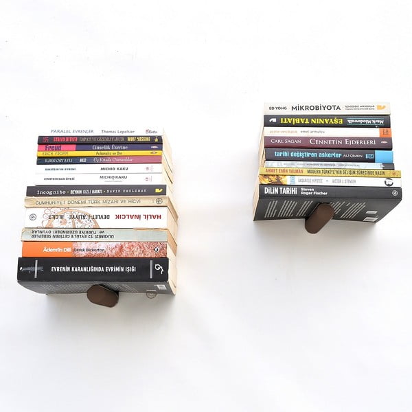 Set di 2 ripiani in metallo nero da 21 cm Rod - Kalune Design-image-4