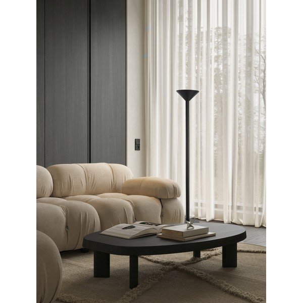 Lampada da terra nera opaca in metallo (altezza totale 165 cm) Tazu – Nova Luce-image-1