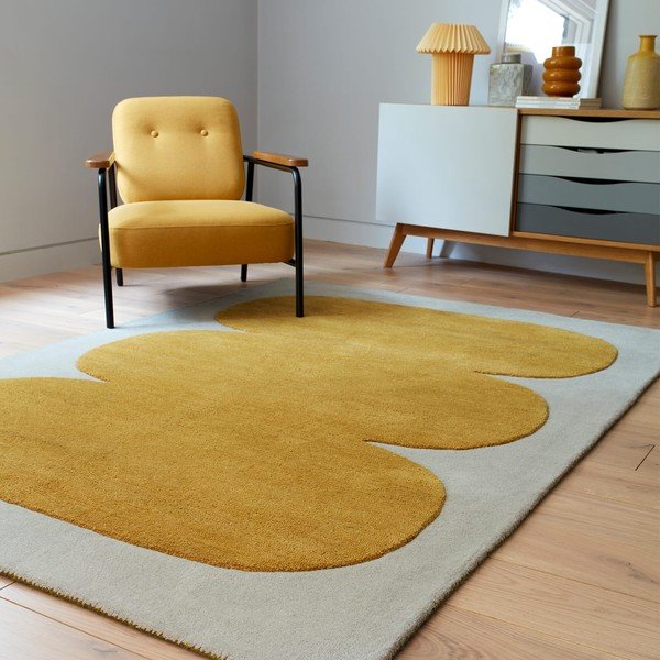 Tappeto in lana giallo ocra tessuto a mano 120x170 cm Canvas - Asiatic Carpets-image-1
