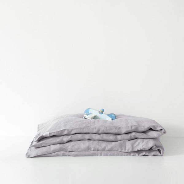 Biancheria da letto per bambini in lino grigio Natura, 100 x 140 cm Light Grey - Linen Tales