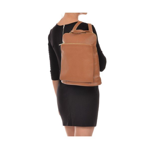 Zaino in pelle color cognac scuro Carrie - Isabella Rhea-image-4