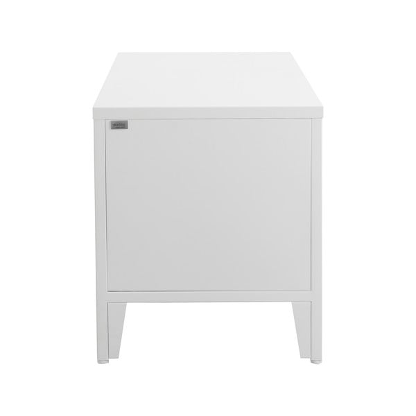 Scarpiera bianca in metallo con panca Salino - Støraa-image-2