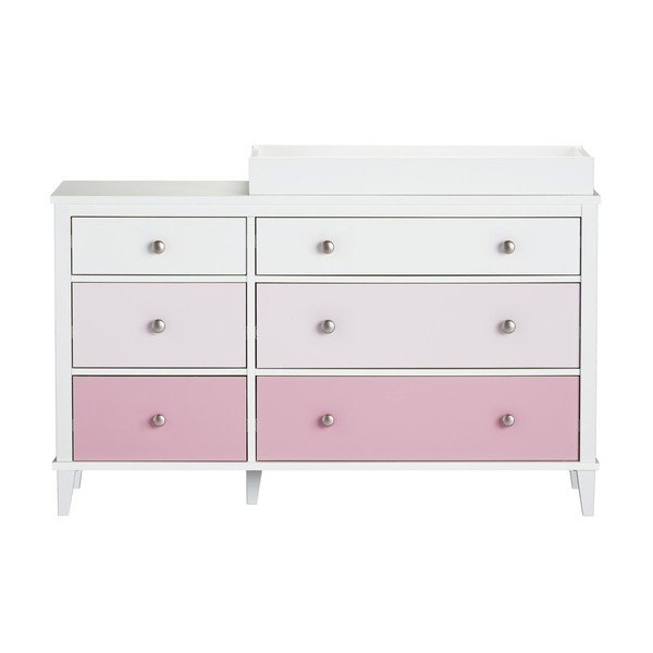 Cassettiera con fasciatoio per bambini rosa 136x90x49 cm Poppy - Støraa-image-3