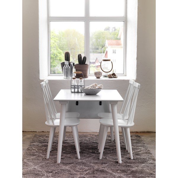 Sedia da pranzo in legno di gomma bianco Lotta - Rowico-image-1