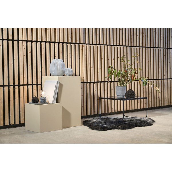 Tavolino nero con piano in marmo 60x60 cm Gorm - Villa Collection-image-4
