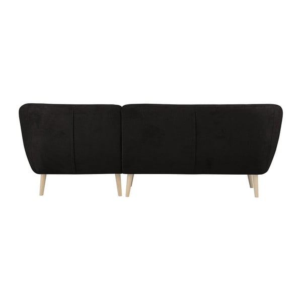 Divano nero con lettino sul lato destro Sicile - Mazzini Sofas-image-2