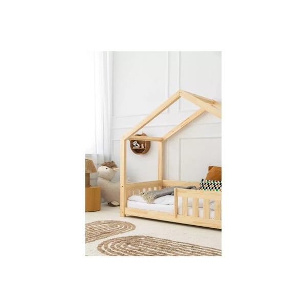 Letto per bambini in legno di pino di colore naturale 90x200 cm Mila RMP - Adeko-image-2