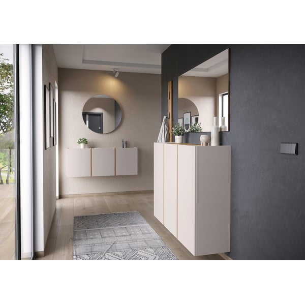 Set di mobili da ingresso color crema/di colore naturale 168x200x27 cm Libbiano – Germania-image-1