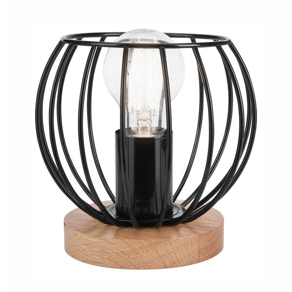 Lampada da tavolo nera, altezza 16 cm Timo - LAMKUR