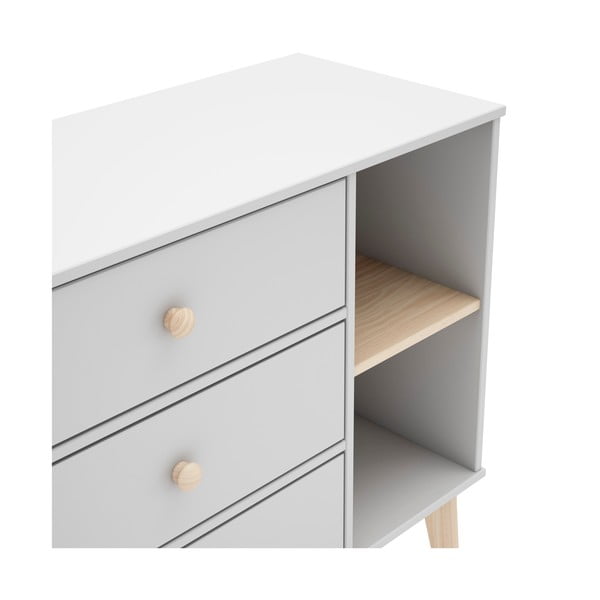 Cassettiera bassa bianca per bambini 90x81 cm Esteban - Marckeric-image-3