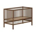 Lettino marrone in faggio massiccio con altezza regolabile 60x120 cm Dino – Vipack