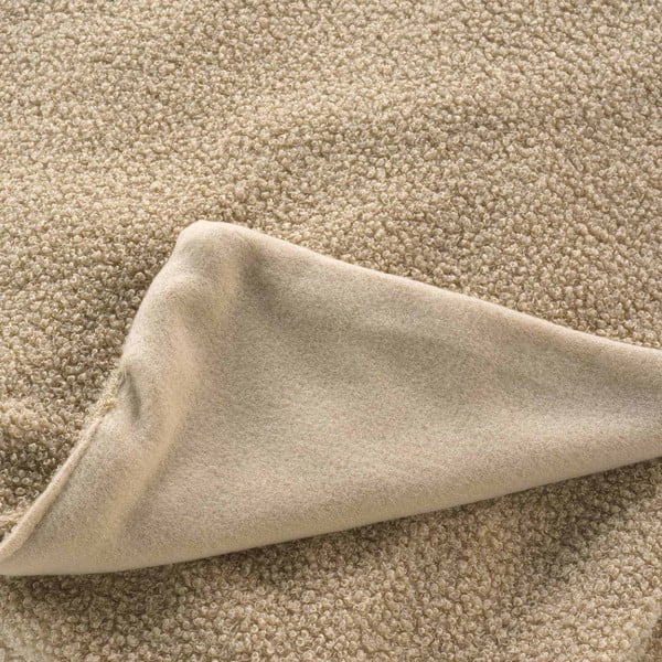 Coperta beige in vello 180x220 cm Curly Wooly – douceur d'intérieur-image-1