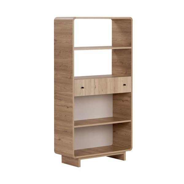 Libreria colore naturale chiaro con effetto rovere 78x153x34 cm Senza – Nordure