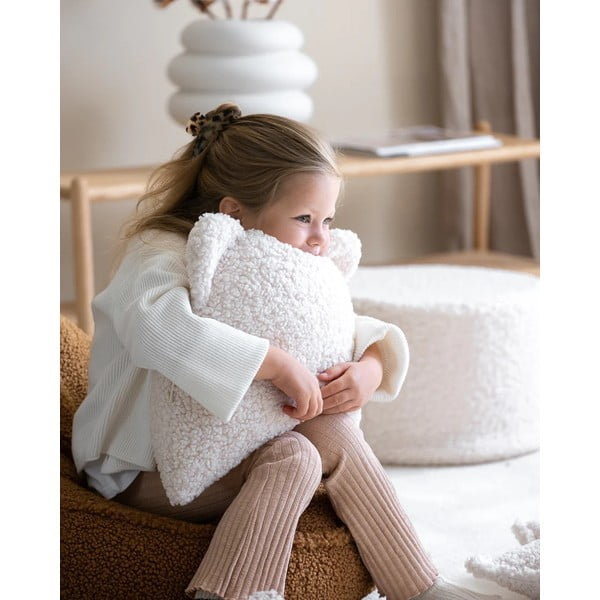 Cuscino per divano da bambini color crema con rivestimento in bouclé Bear – Wigiwama-image-1