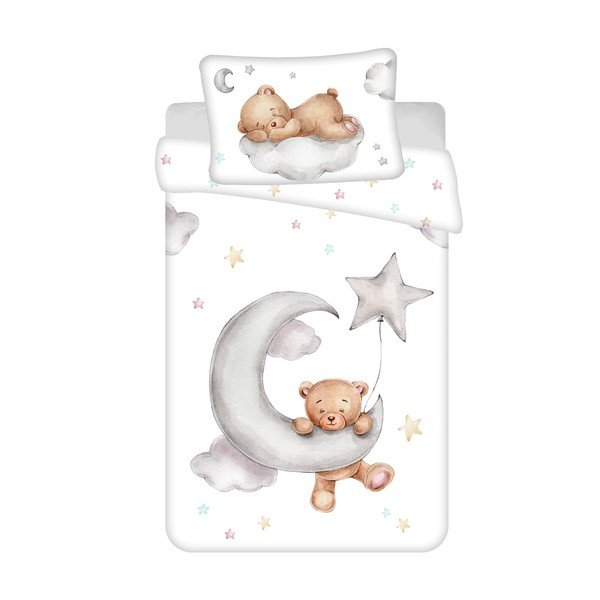 Set copripiumino e federa da bambini in cotone per culla 100x135 cm Teddy "Moon" – Jerry Fabrics