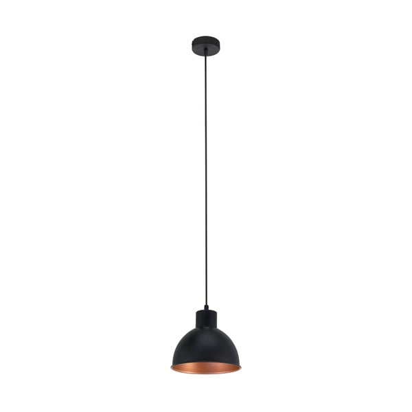 Lampadario nero/color bronzo con paralume in metallo ø 21 cm TRURO 1 – EGLO