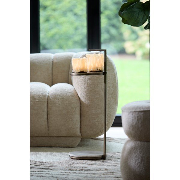 Tavolino rotondo con piano in marmo ø 26 cm Leda – Light & Living-image-2