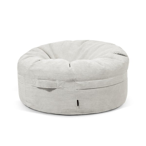 Puof a sacco color crema con rivestimento in velluto a coste Roll 105 – SLOWDOWN