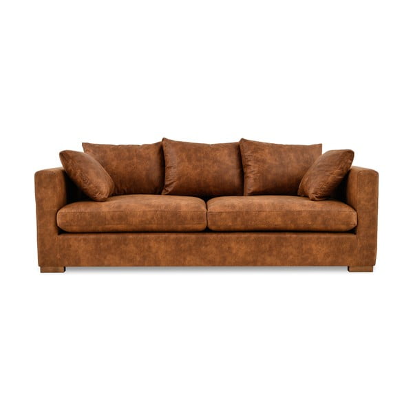 Divano in similpelle marrone cognac 225 cm Hamburg - Scandic