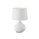 Lampada da tavolo in ceramica bianca e tessuto, altezza 29 cm Martin - Trio
