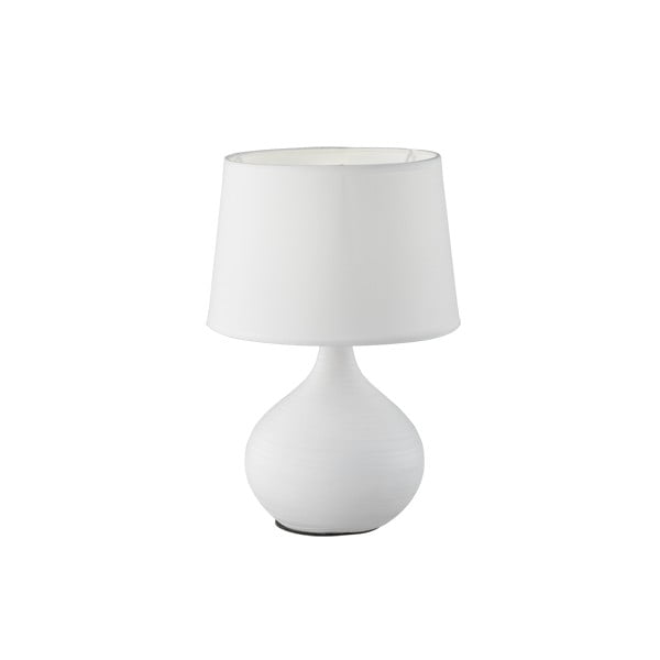 Lampada da tavolo in ceramica bianca e tessuto, altezza 29 cm Martin - Trio