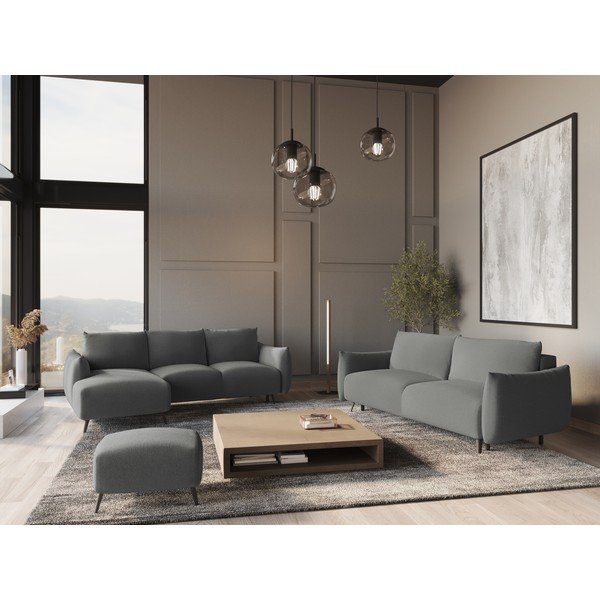 Divano angolare grigio chiaro (con penisola a sinistra) Malie – Makamii-image-1