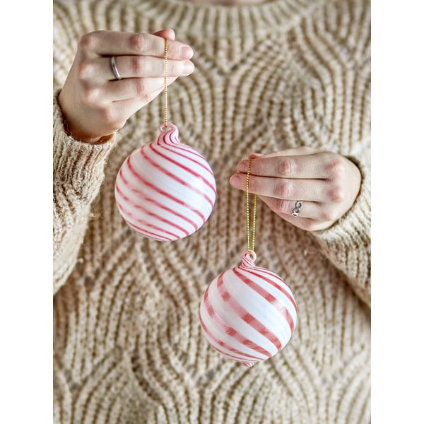 Set di palline di Natale in vetro 2 pz ø 8 cm Zwirl – Bloomingville-image-1