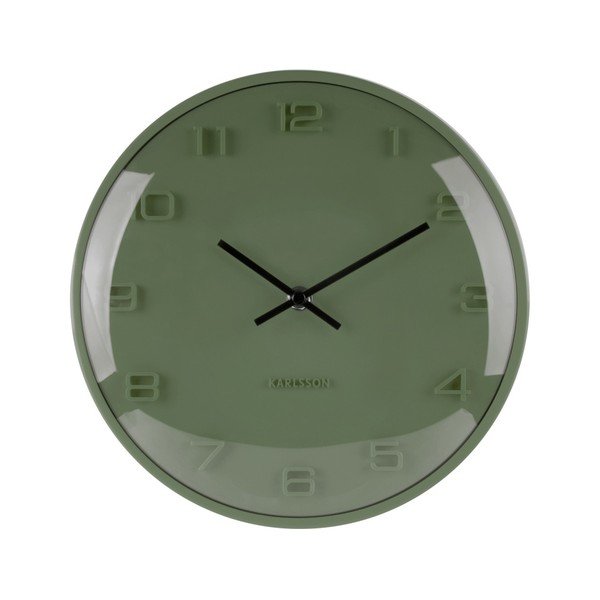 Zelené nástěnné hodiny Karlsson Elevated, ⌀ 25 cm