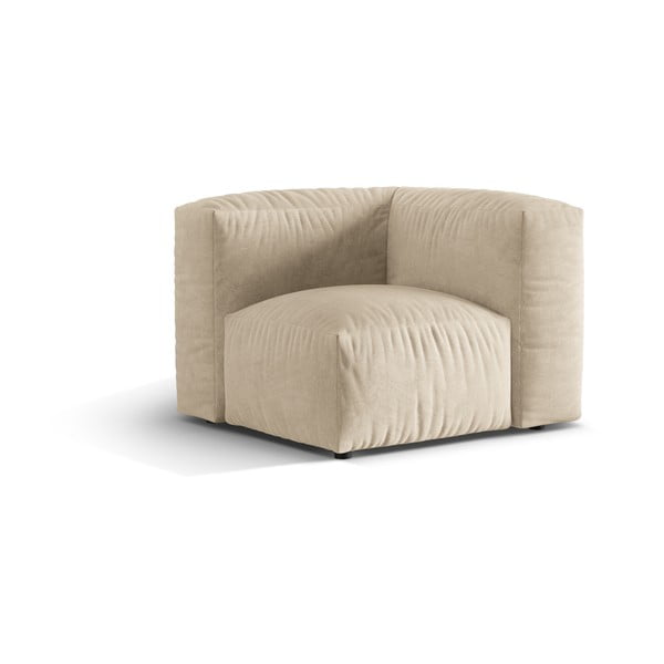 Parte divano componibile beige (con composizione variabile) con rivestimento in velluto Martina – Micadoni -image-1