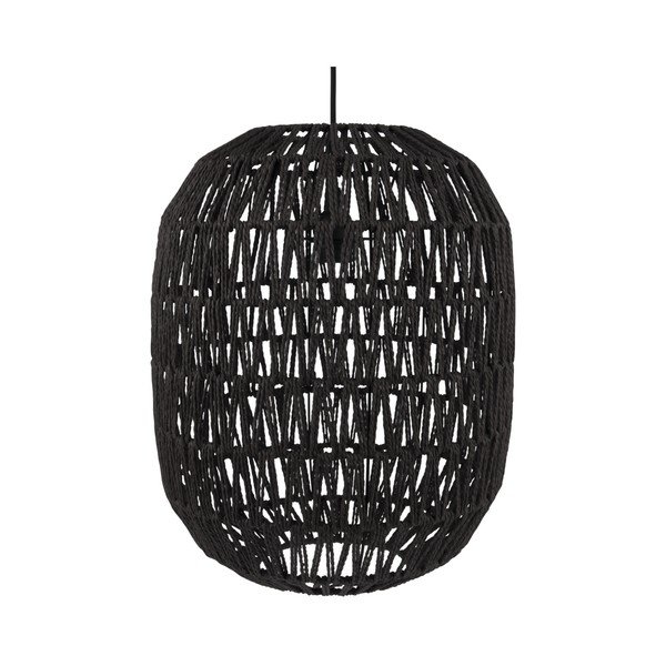Černé závěsné svítidlo Leitmotiv Paper Rope, ⌀ 34 cm