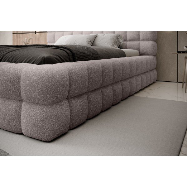 Letto matrimoniale imbottito rosa chiaro con contenitore e rete inclusi 160x200 cm Dizzle – ELTAP-image-4