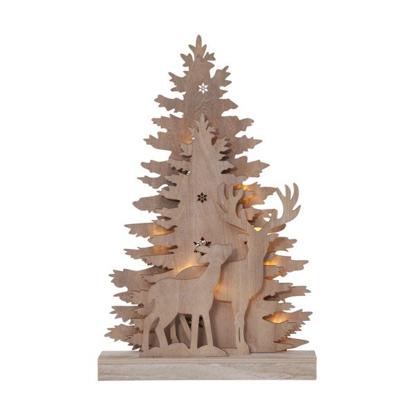 Decorazione natalizia in legno con luci LED, altezza 28 cm Fauna - Star Trading-image-1