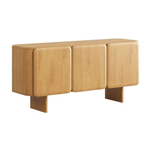 Credenza di colore naturale in rovere massiccio 160x76x45 cm Charlotte – Micadoni 