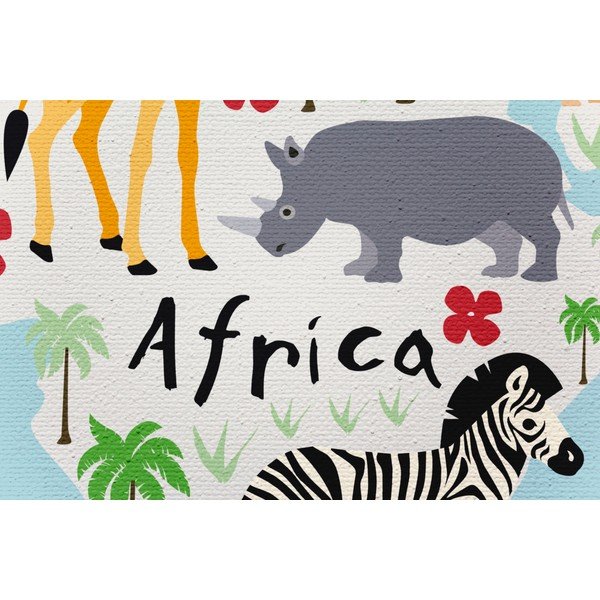 Pittura su tela, 60 x 40 cm Mapamundi Animals - Really Nice Things-image-1