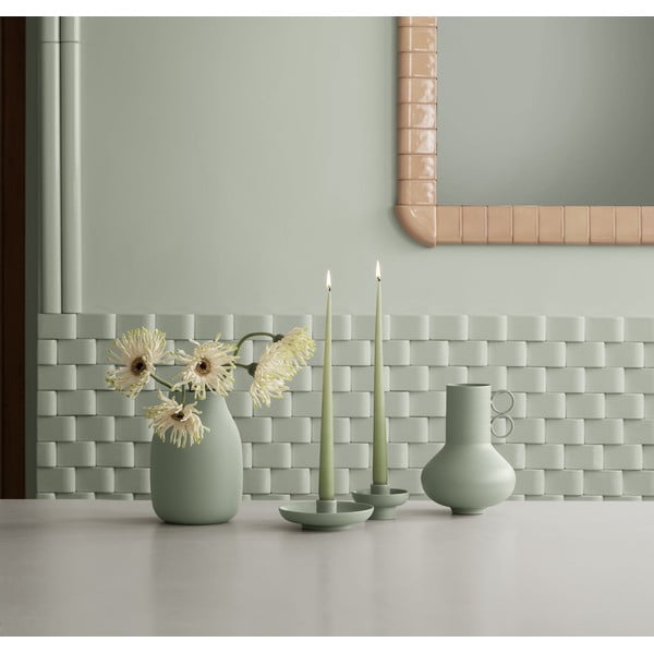 Vaso color salvia in metallo (altezza totale 20 cm) Loha – Blomus-image-1