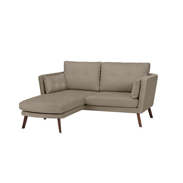 Divano a tre posti Elena, beige scuro, con lettino nell'angolo a sinistra - Mazzini Sofas-image-4