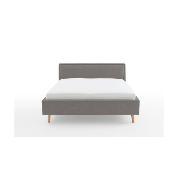 Letto matrimoniale imbottito grigio chiaro con contenitore con rete inclusa 180x200 cm Frieda – Meise Möbel-image-4