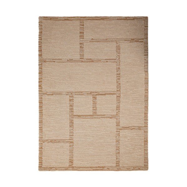 Tappeto di colore naturale in lana tessuto a mano 140x200 cm Harris Modula Wool – Flair Rugs