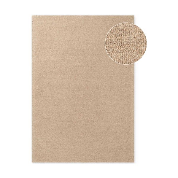 Tappeto di colore naturale in lana tessuto a mano 140x200 cm Puristic Knots – Elle Decoration