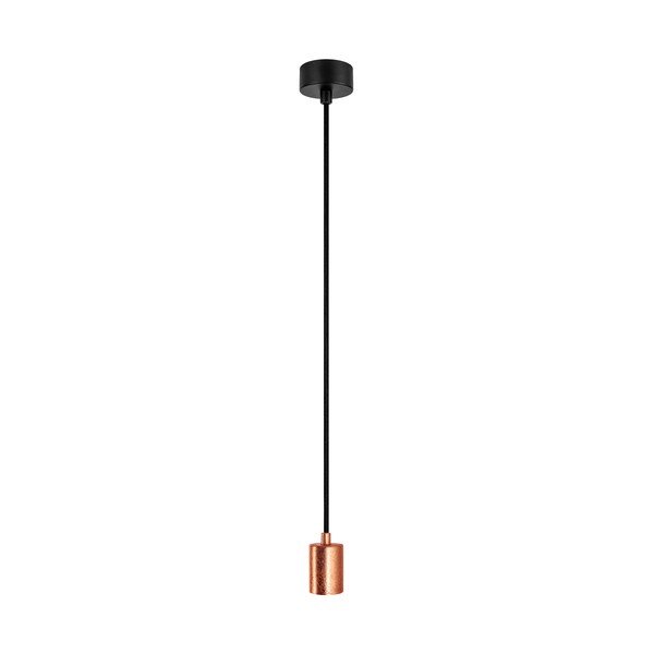 Lampada a sospensione nero/arancio con paralume in metallo ø 5 cm Cero - Sotto Luce