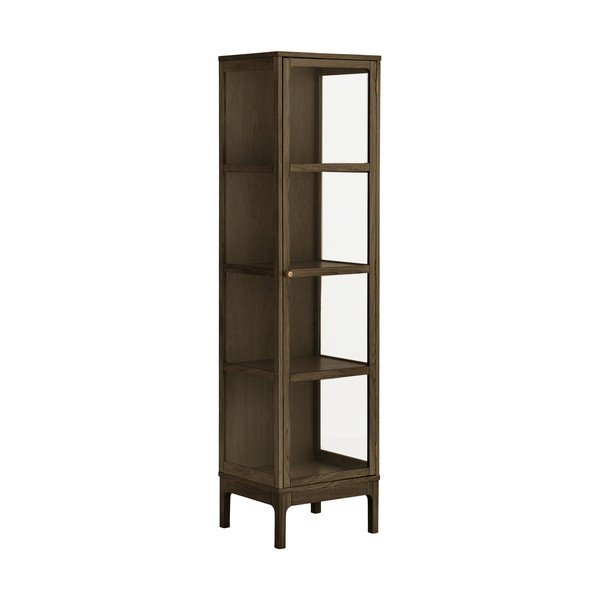 Vetrina marrone scuro con effetto rovere 47x180x40 cm Zamora – House Nordic