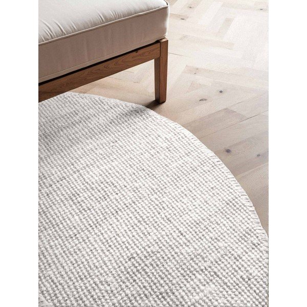Tappeto rotondo grigio chiaro in iuta reversibile/tessuto a mano ø 160 cm Bouclé Jaipur – Hanse Home-image-2