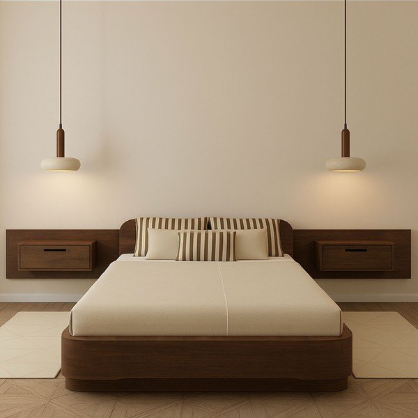 Lampadario LED marrone/beige con paralume in pietra ø 15 cm Karo – Opviq lights-image-1