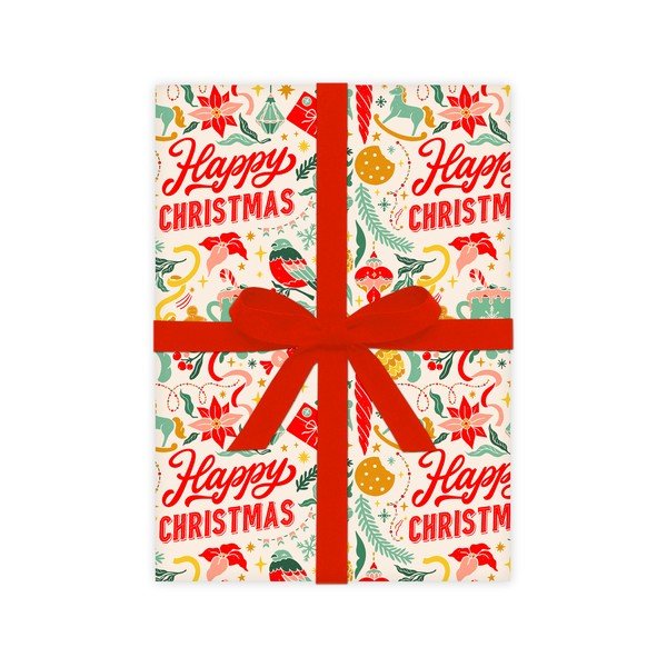 5 fogli di carta da regalo, 50 x 70 cm Happy Christmas - eleanor stuart-image-2