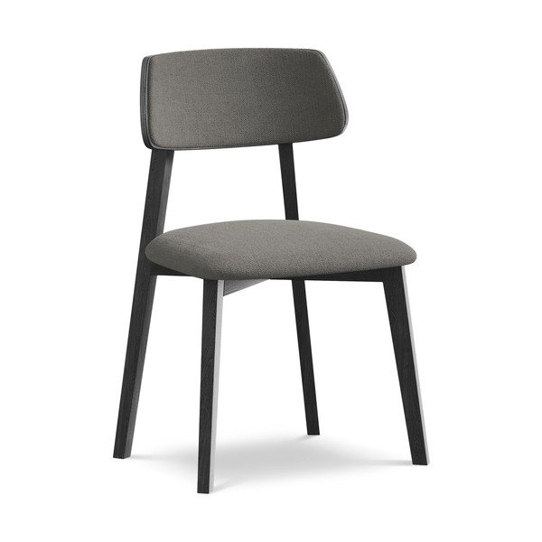 Sedia da pranzo grigia in legno massiccio Niu – Makamii